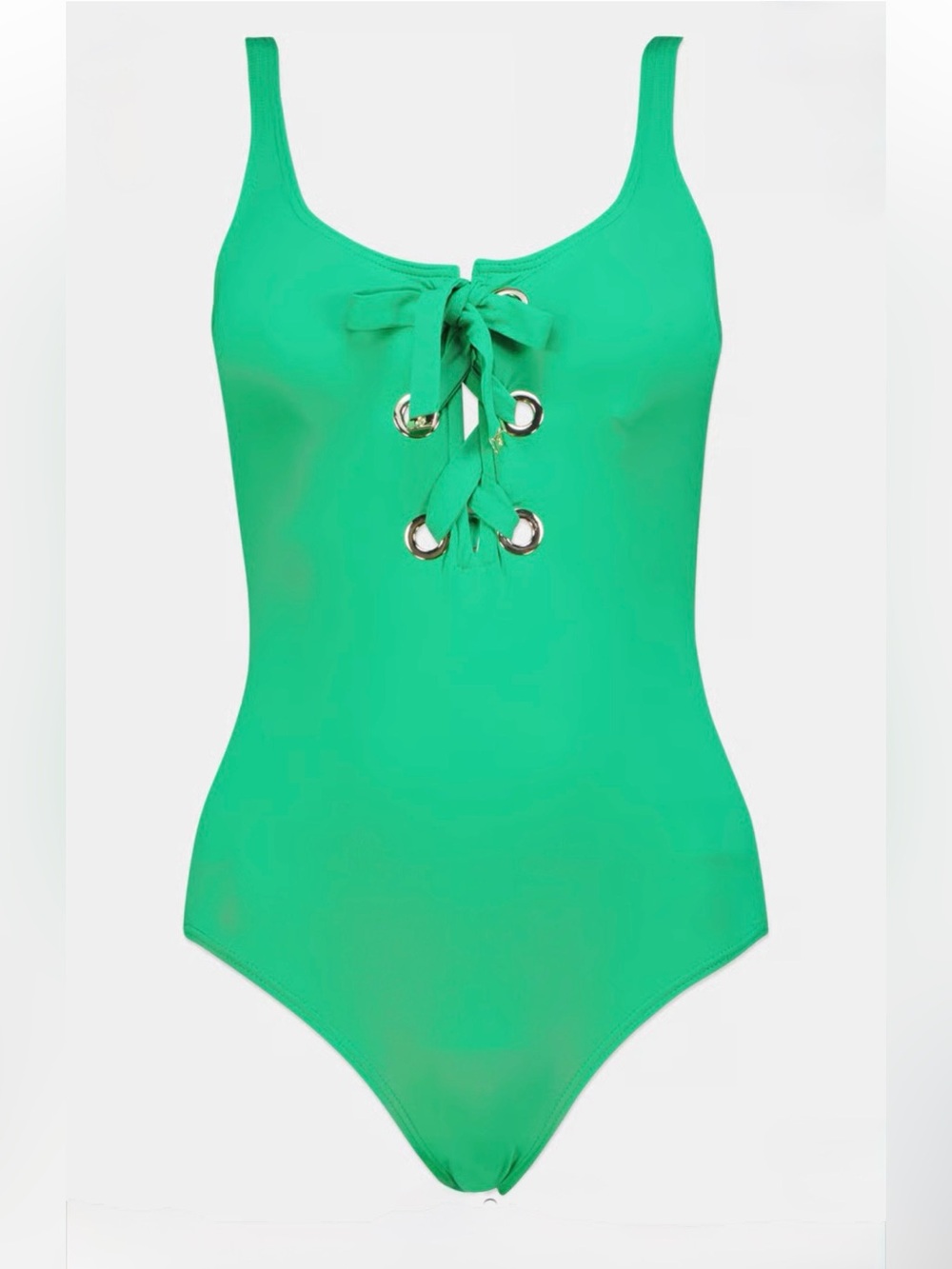 NWT Michael Kors Bright Green Lace-Up One-Piece Swimsuit